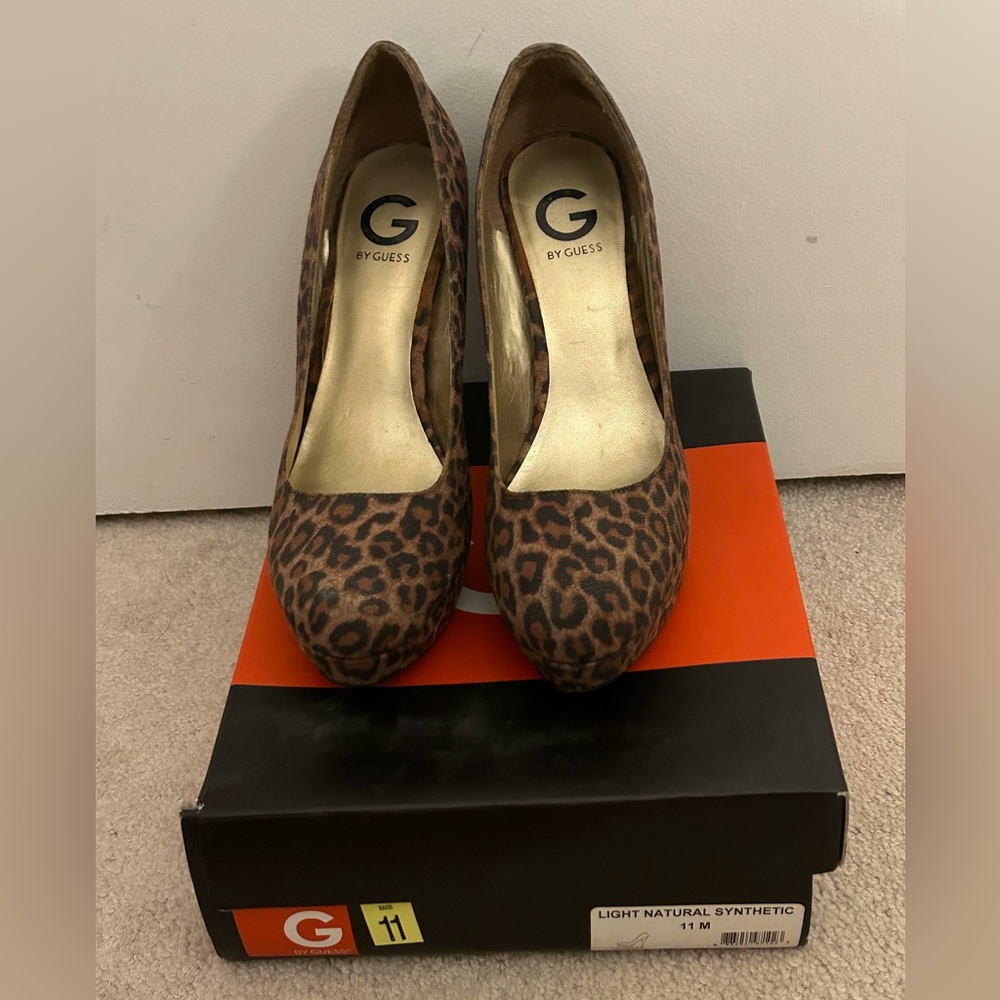 Guess Leopard Platform Heel